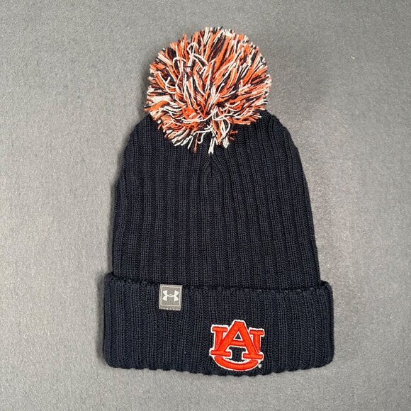 Auburn Tigers Unisex OSFA Under Armour Lot of 2 Pom Beanie Hats Pull On - Picture 3 of 6